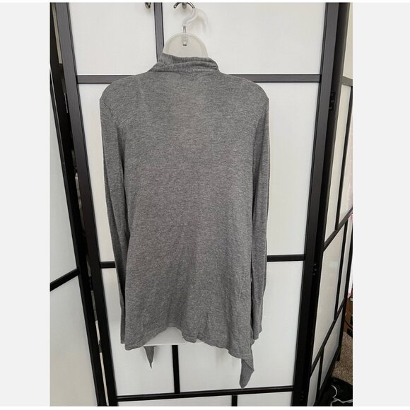 Express Gray Open Drape Front Cardigan Lightweight Medium Waterfall - Picture 4 of 6